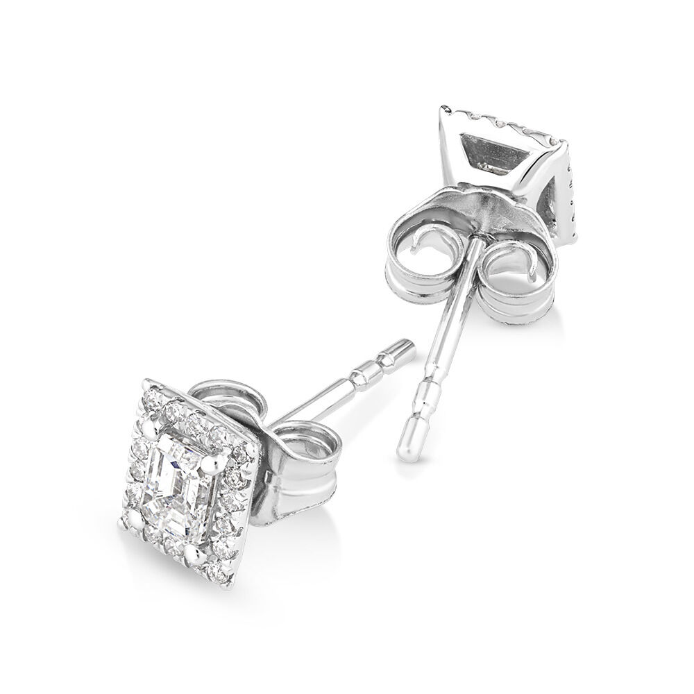 Diamond Halo Stud Earrings