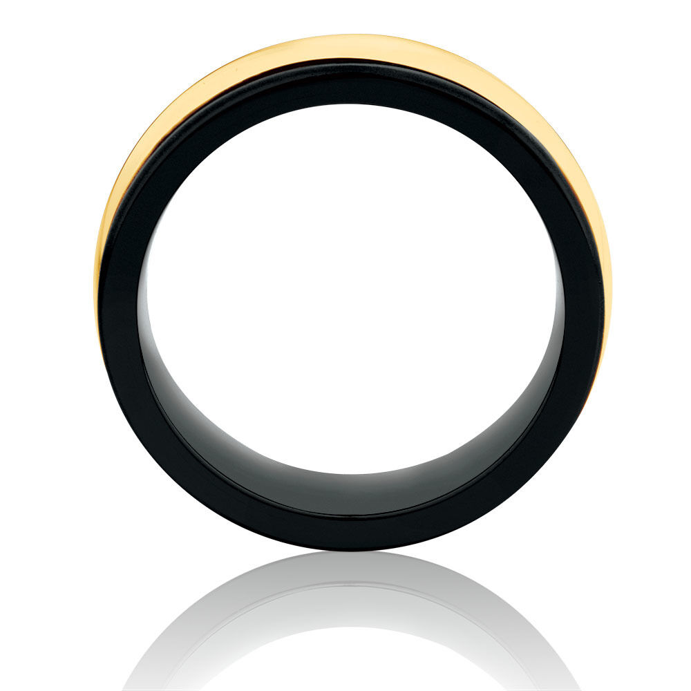 Gold Ring in Black Titanium