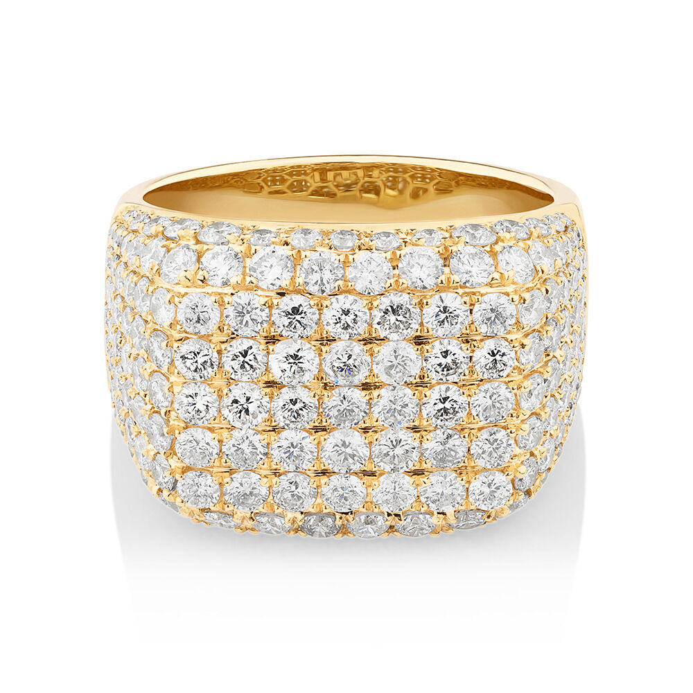Yellow Gold Diamonds Gents Ring