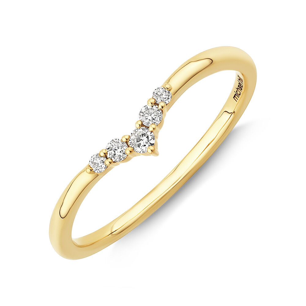 Diamond Chevron Wedding Band