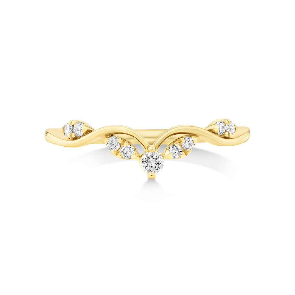 Diamond Gold Contoured Wedding band