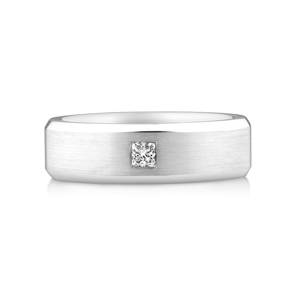 Diamonds Men's Ring in White Gold