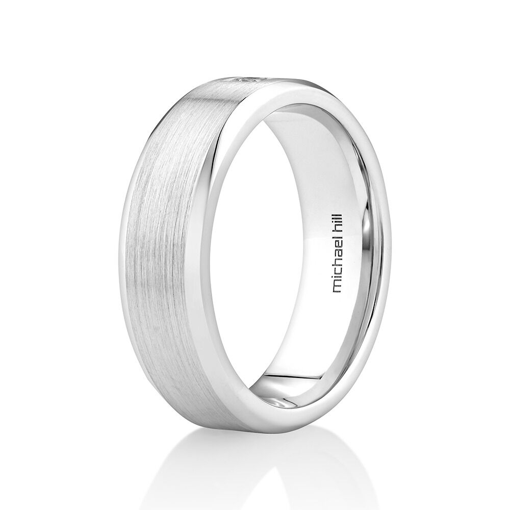 Diamonds Men's Ring in White Gold